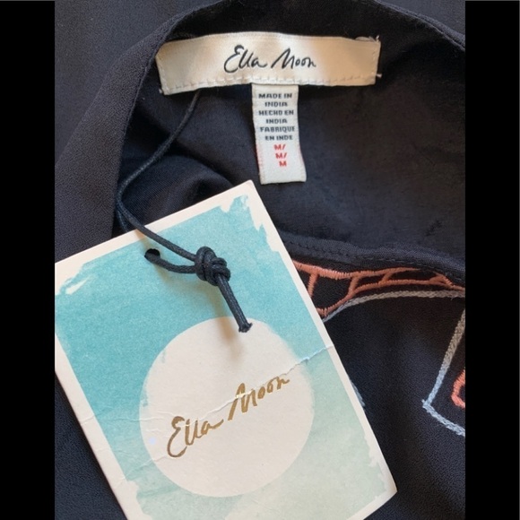 Ella Moon Global Inspired Black Embroidered Geometric Dress With Pockets - Picture 8 of 10